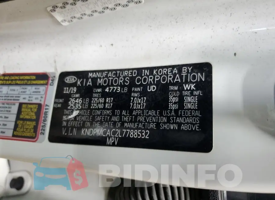 KNDPMCAC2L7788532 Photo# 13