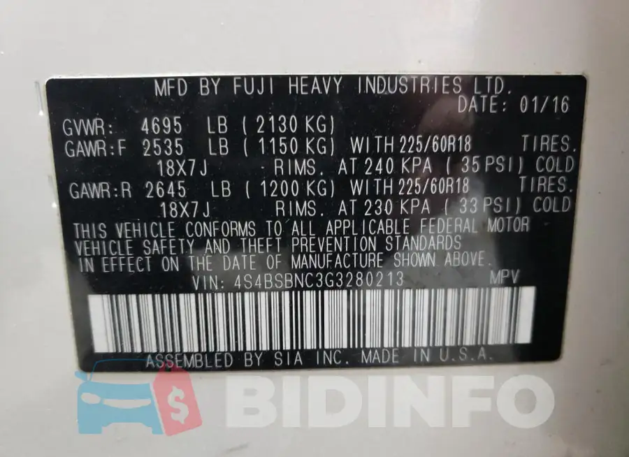 4S4BSBNC3G3280213 Photo# 14