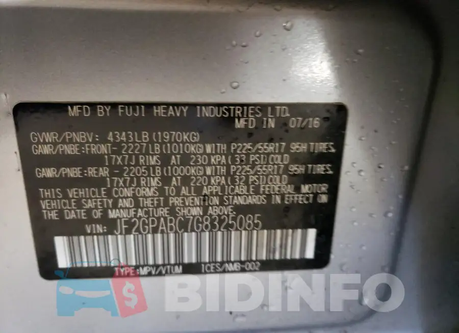 JF2GPABC7G8325085 Photo# 13