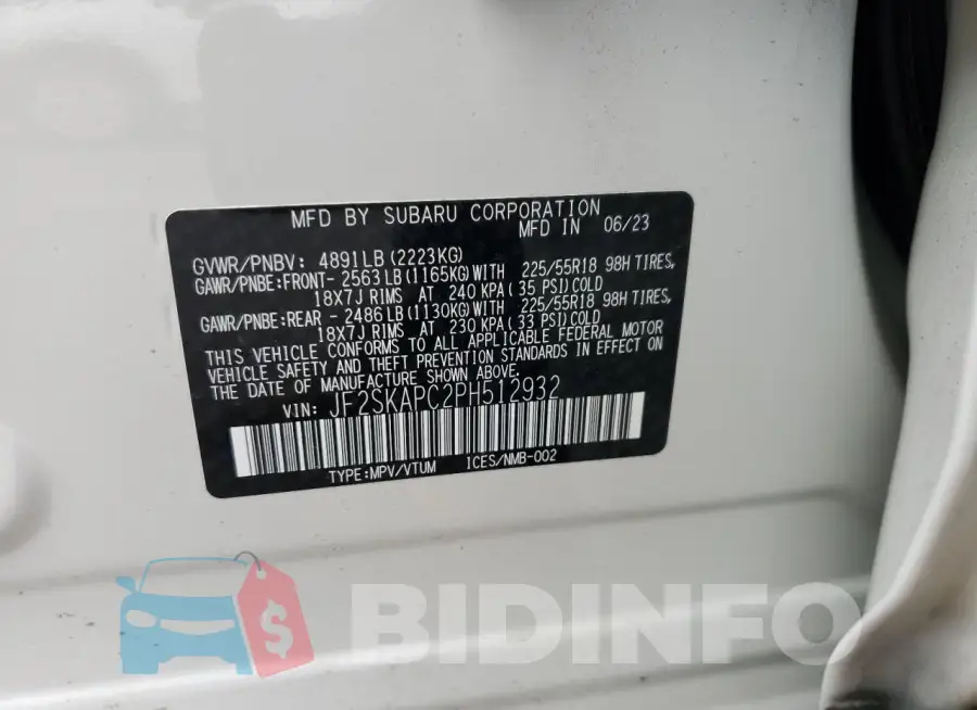 JF2SKAPC2PH512932 Photo# 12