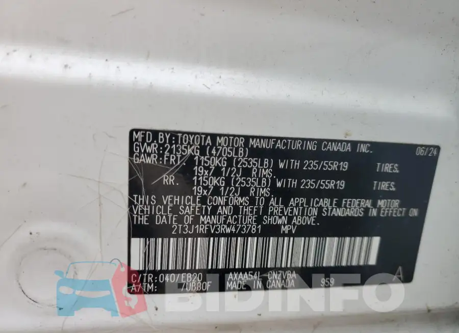 2T3J1RFV3RW473781 Photo# 13