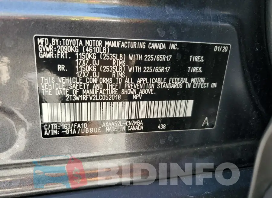 2T3W1RFV2LC052018 Photo# 14