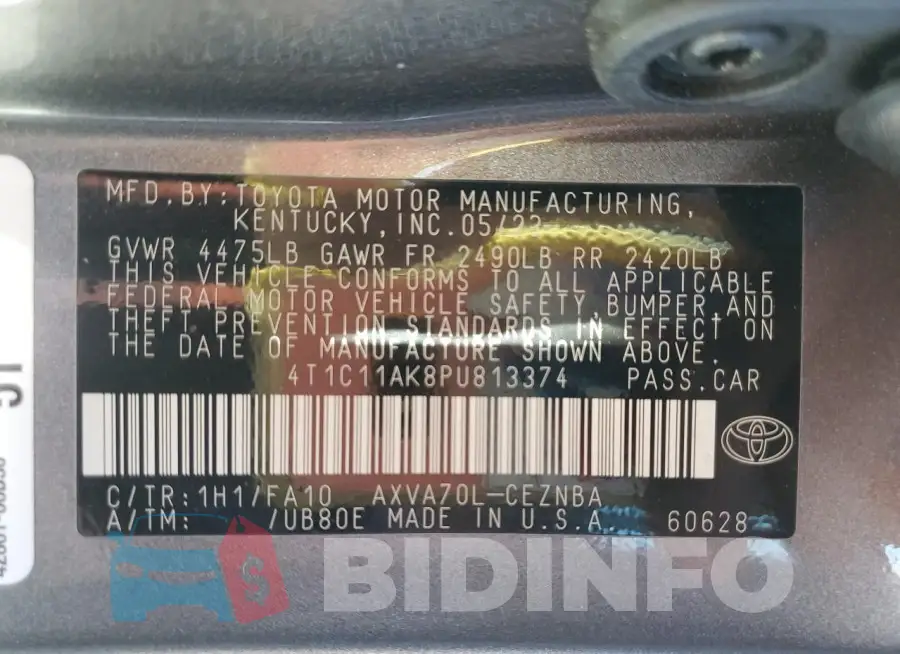 4T1C11AK8PU813374 Photo# 12
