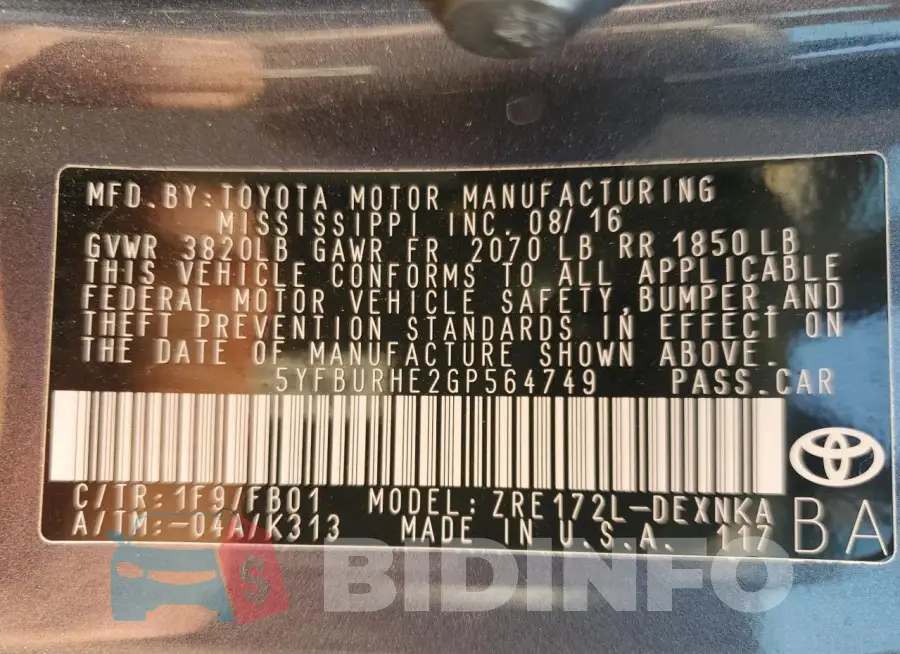 5YFBURHE2GP564749 Photo# 13