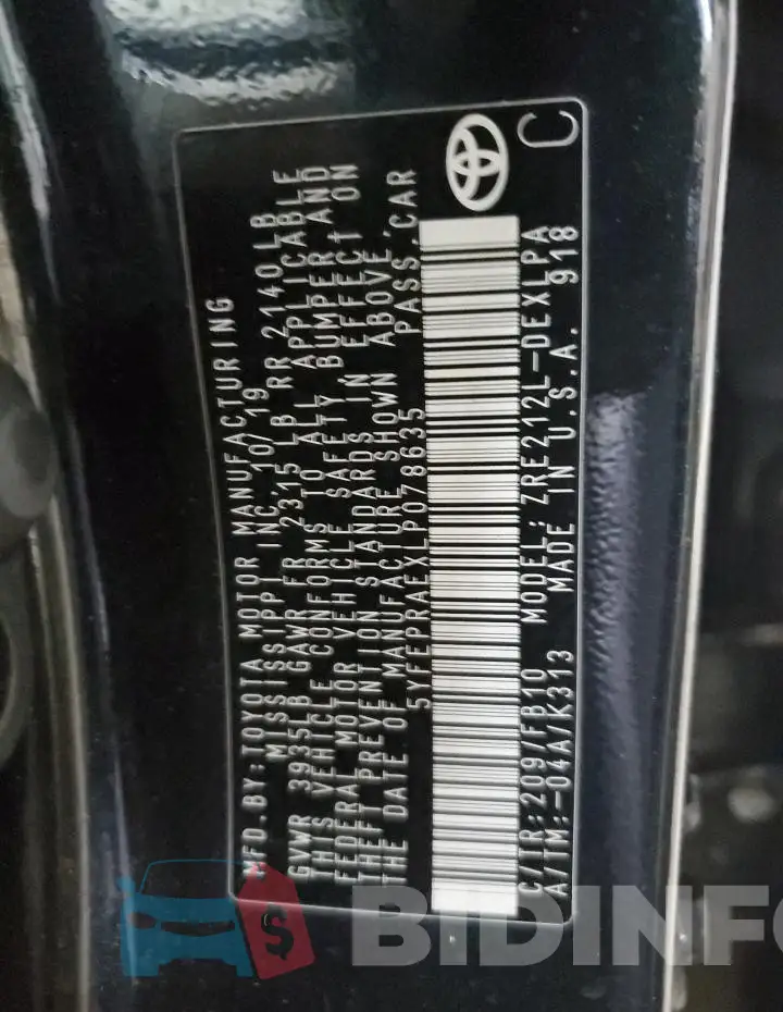 5YFEPRAEXLP078635 Photo# 13