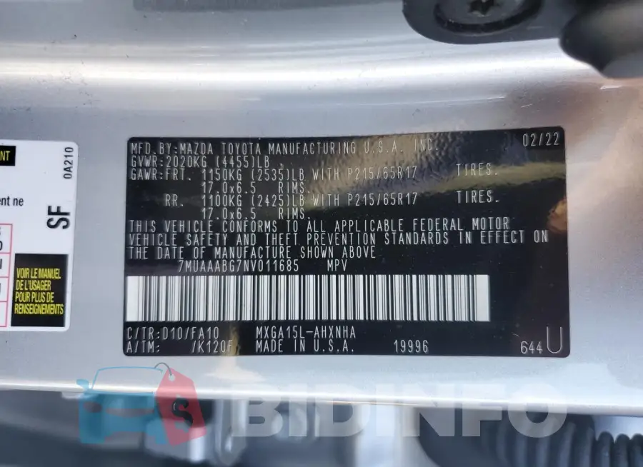 7MUAAABG7NV011685 Photo# 14