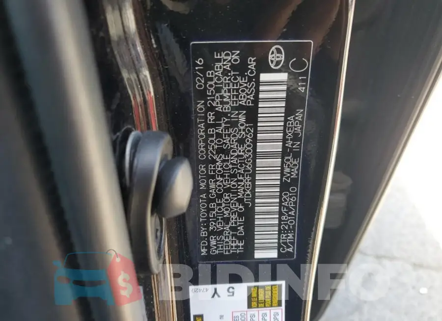 JTDKBRFU6G3009621 Photo# 12