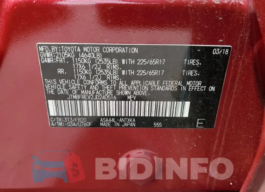 JTMBFREV2JD240516 Photo# 13