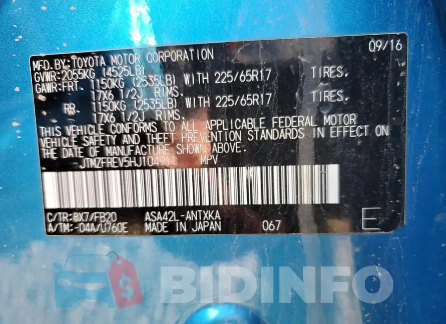JTMZFREV5HJ104911 Photo# 13