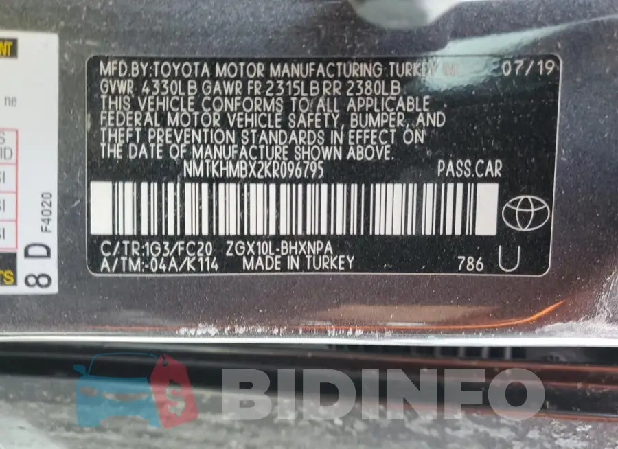 NMTKHMBX2KR096795 Photo# 12