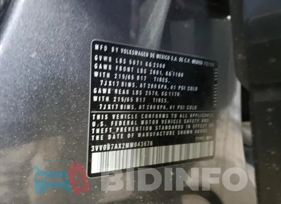 3VV0B7AX2MM043676 Photo# 12