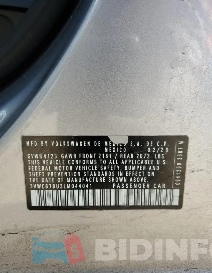 3VWCB7BU3LM044041 Photo# 12