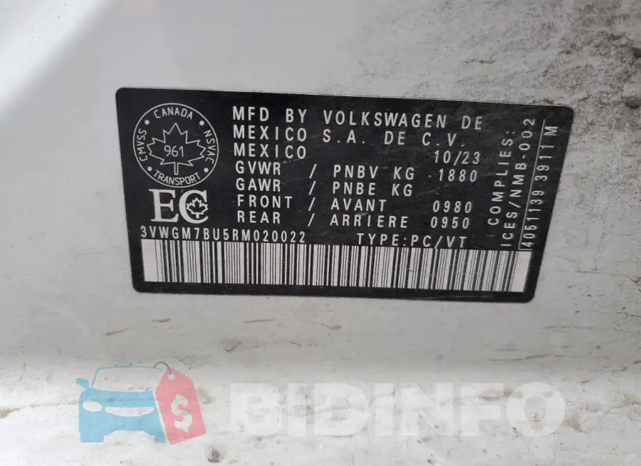 3VWGM7BU5RM020022 Photo# 13