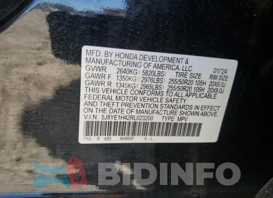 5J8YE1H42RL023200 Photo# 14
