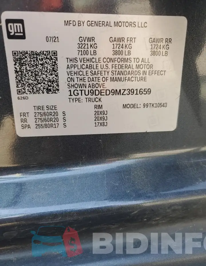1GTU9DED9MZ391659 Photo# 12