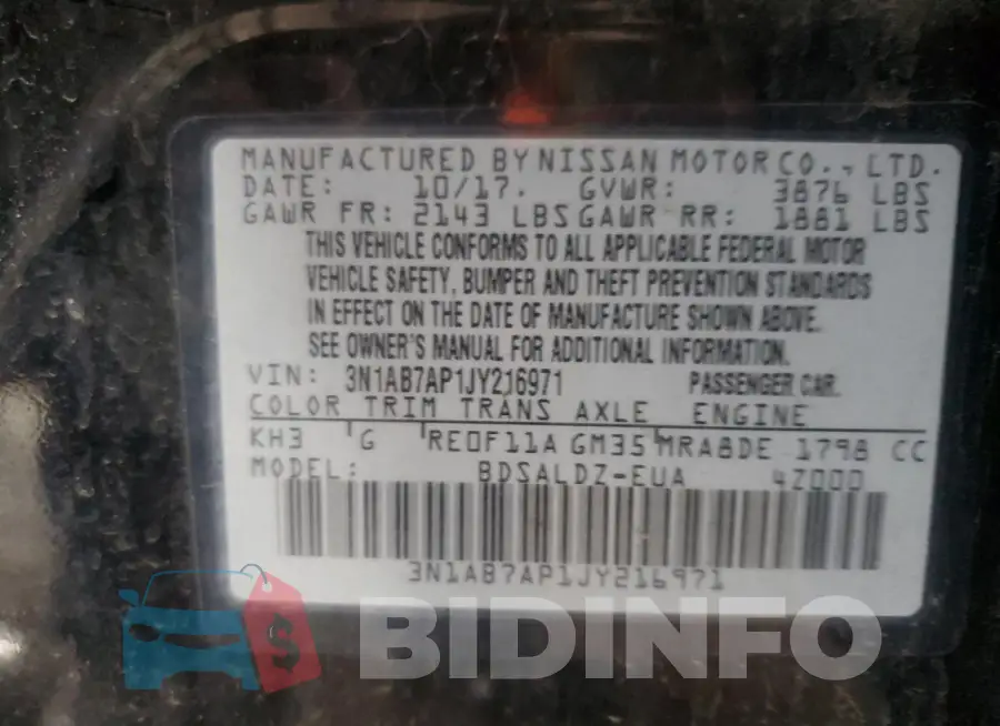 3N1AB7AP1JY216971 Photo# 12