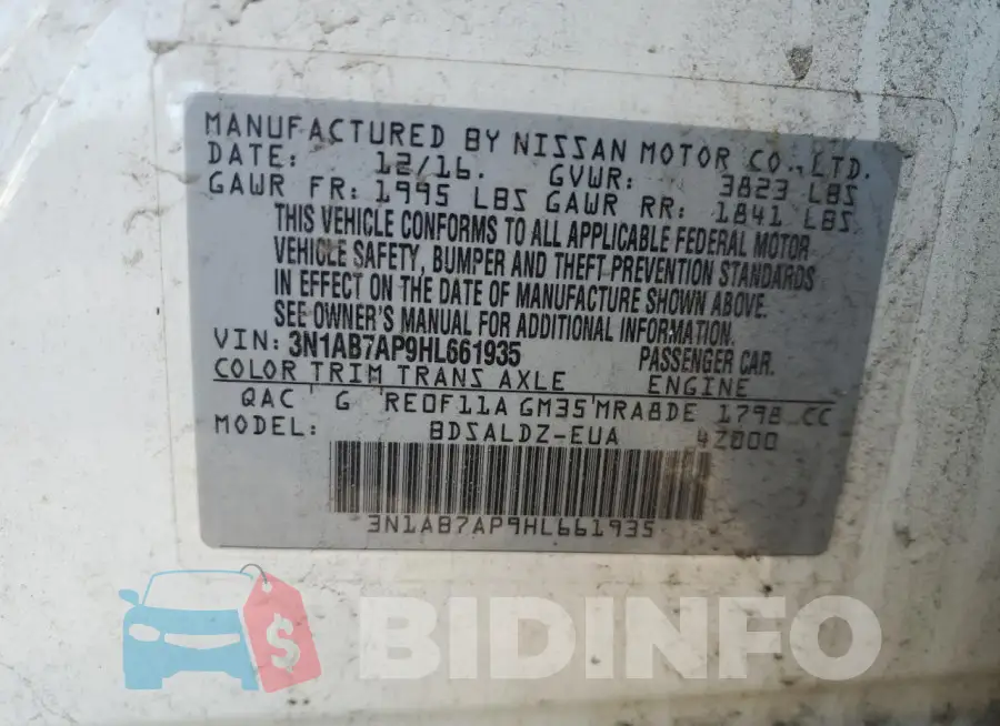 3N1AB7AP9HL661935 Photo# 12