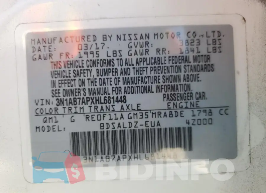 3N1AB7APXHL681448 Photo# 13