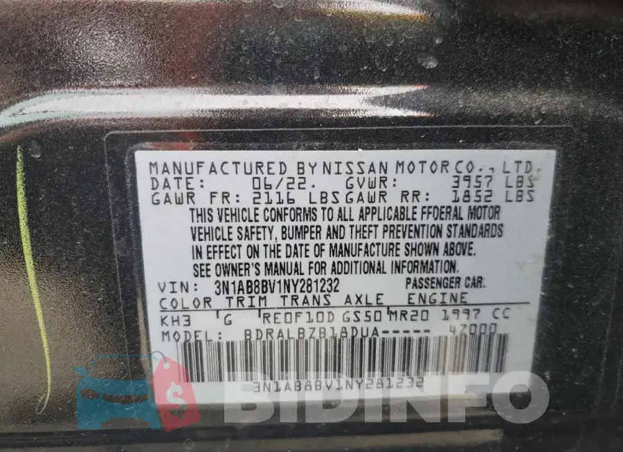 3N1AB8BV1NY281232 Photo# 12