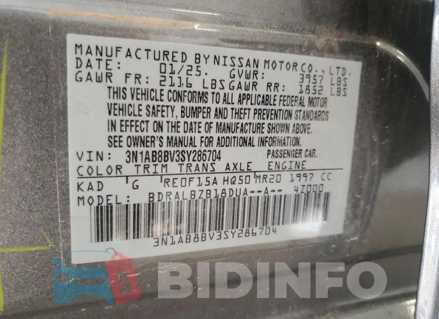 3N1AB8BV3SY286704 Photo# 12