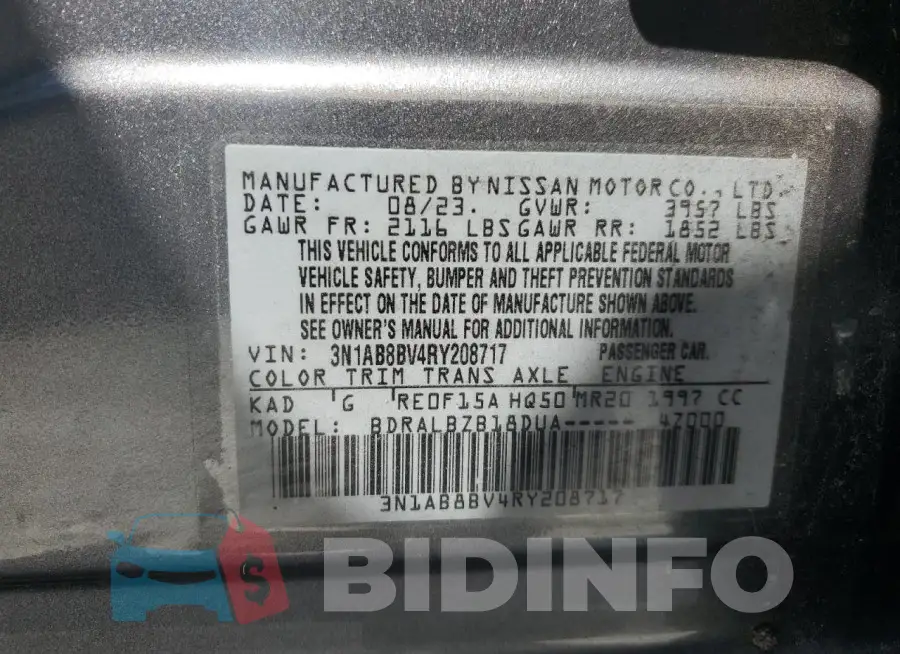 3N1AB8BV4RY208717 Photo# 13