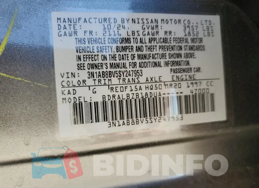 3N1AB8BV5SY247953 Photo# 13