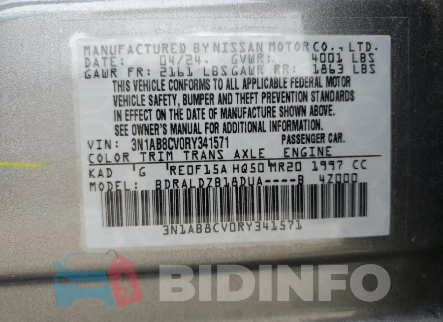 3N1AB8CV0RY341571 Photo# 13