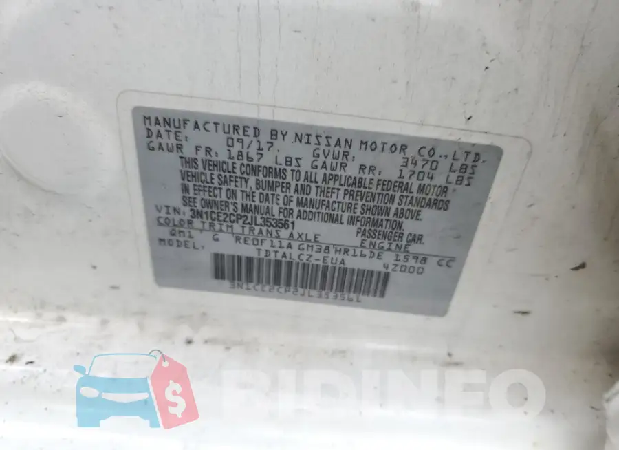 3N1CE2CP2JL353561 Photo# 12
