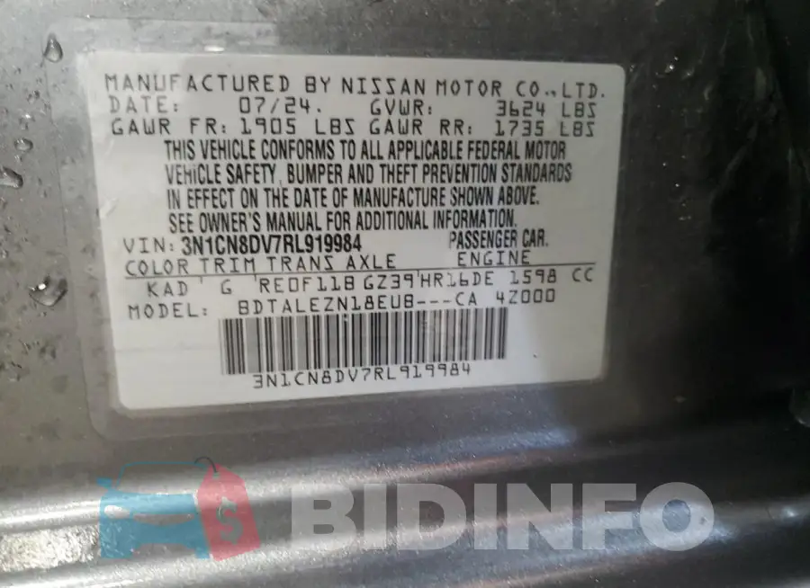 3N1CN8DV7RL919984 Photo# 12