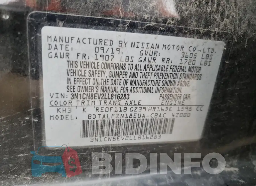3N1CN8EV2LL816283 Photo# 13