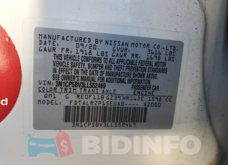 3N1CP5BV3LL552469 Photo# 12