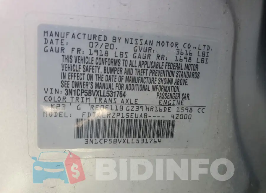 3N1CP5BVXLL531764 Photo# 14