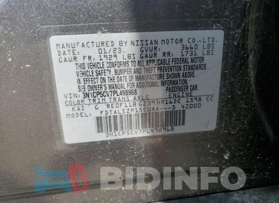 3N1CP5CV7PL498968 Photo# 13