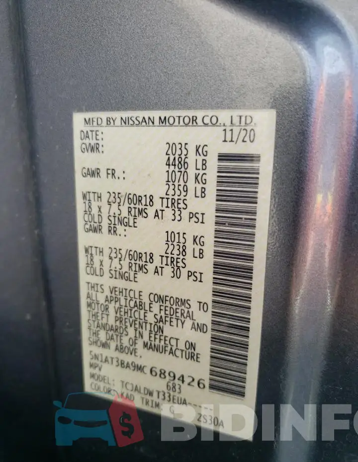 5N1AT3BA9MC689426 Photo# 12