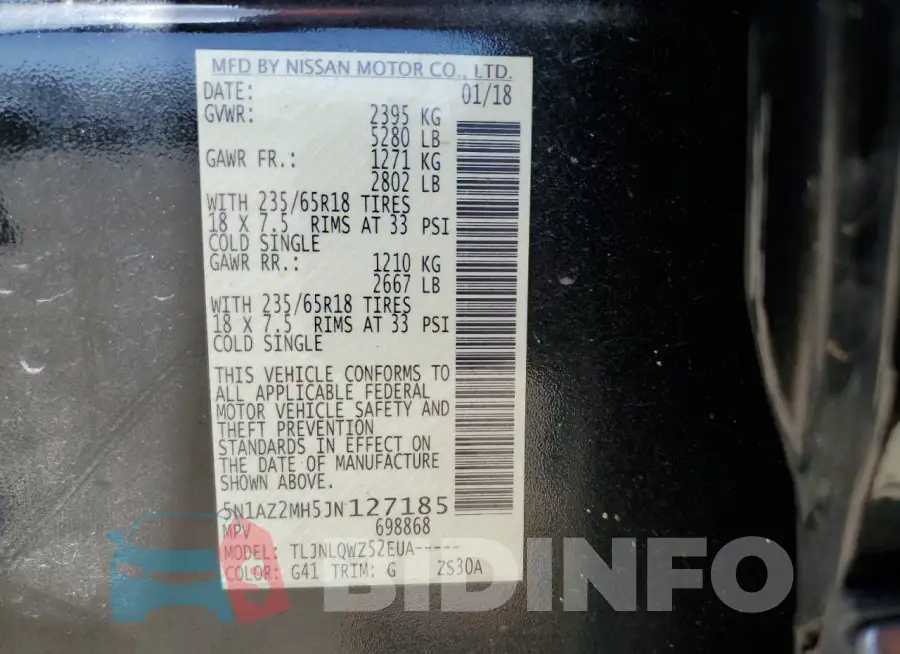 5N1AZ2MH5JN127185 Photo# 13