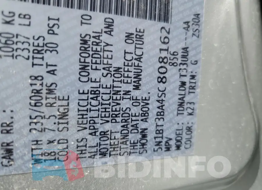 5N1BT3BA4SC808162 Photo# 14