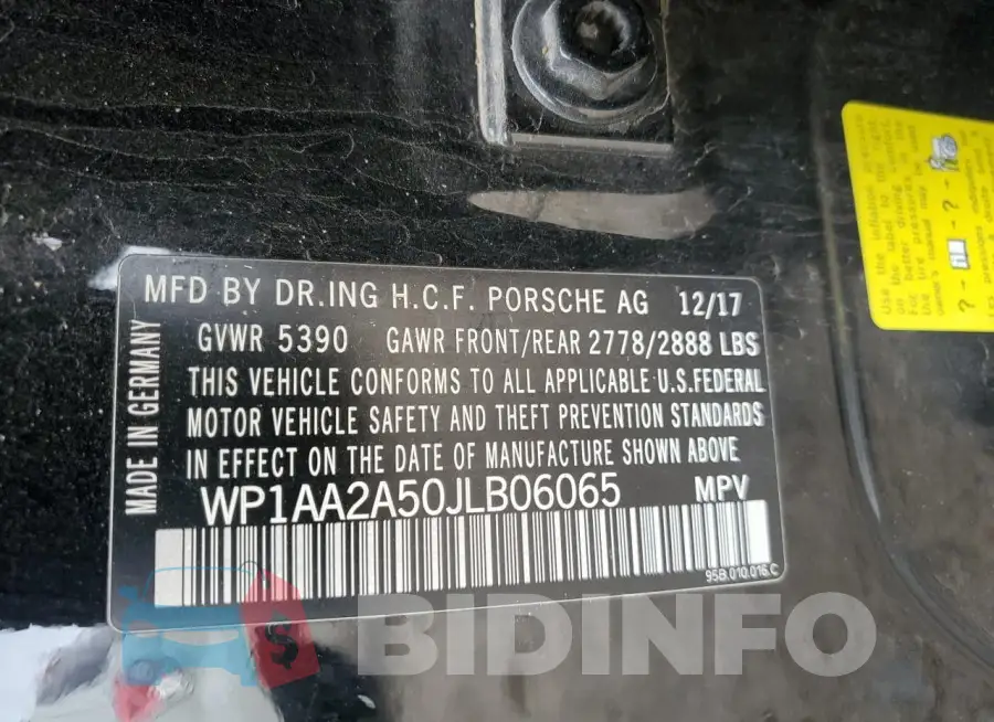 WP1AA2A50JLB06065 Photo# 12