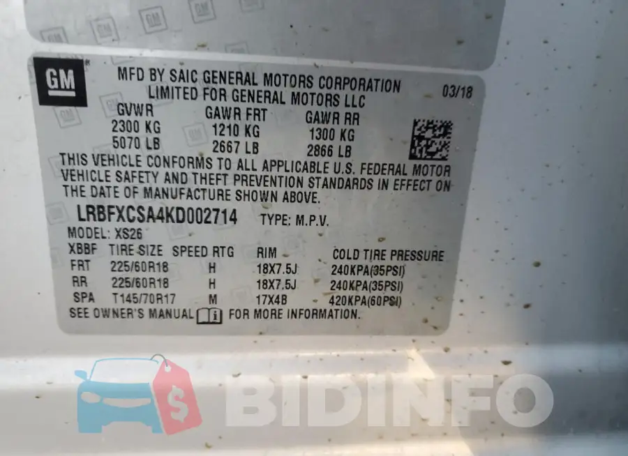LRBFXCSA4KD002714 Photo# 13