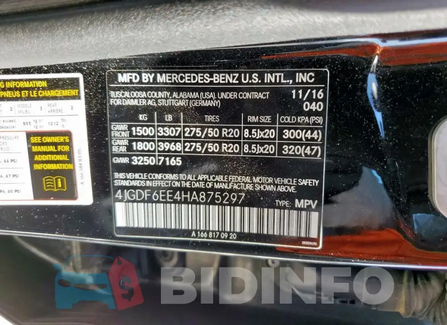 4JGDF6EE4HA875297 Photo# 14