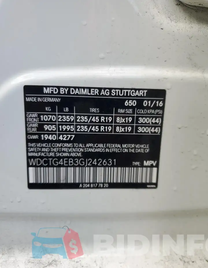 WDCTG4EB3GJ242631 Photo# 14