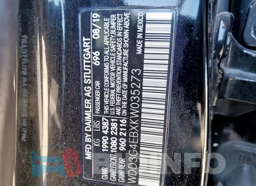 WDD3G4EBXKW035273 Photo# 13