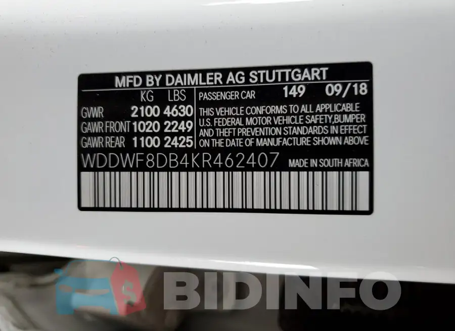 WDDWF8DB4KR462407 Photo# 12