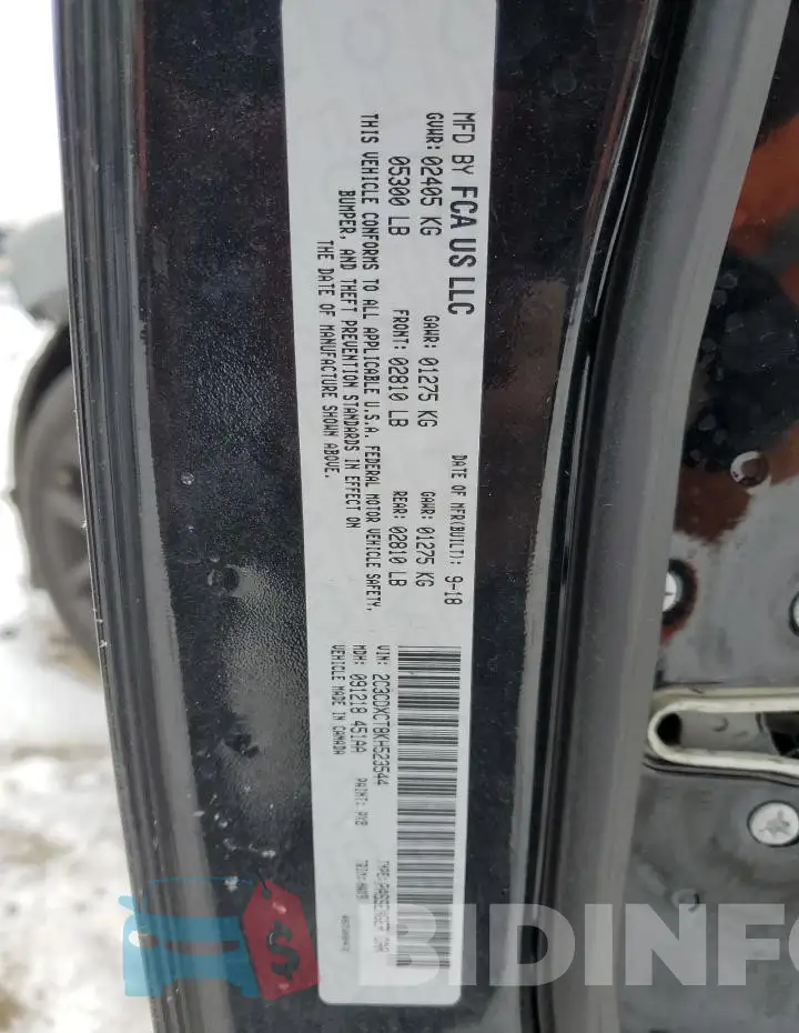 2C3CDXCT8KH523544 Photo# 12