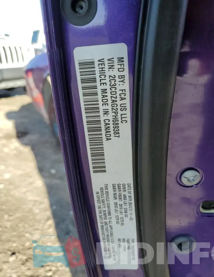 2C3CDZAG2PH689387 Photo# 13