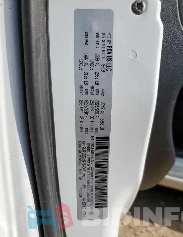2C4RDGEG2KR764547 Photo# 12