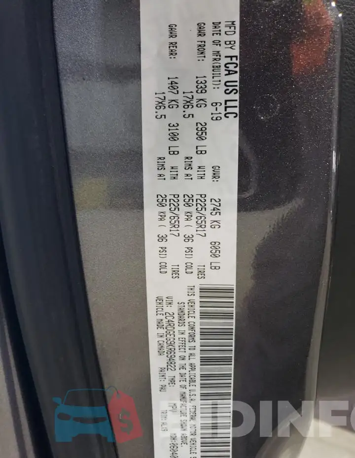 2C4RDGEG9KR694822 Photo# 14