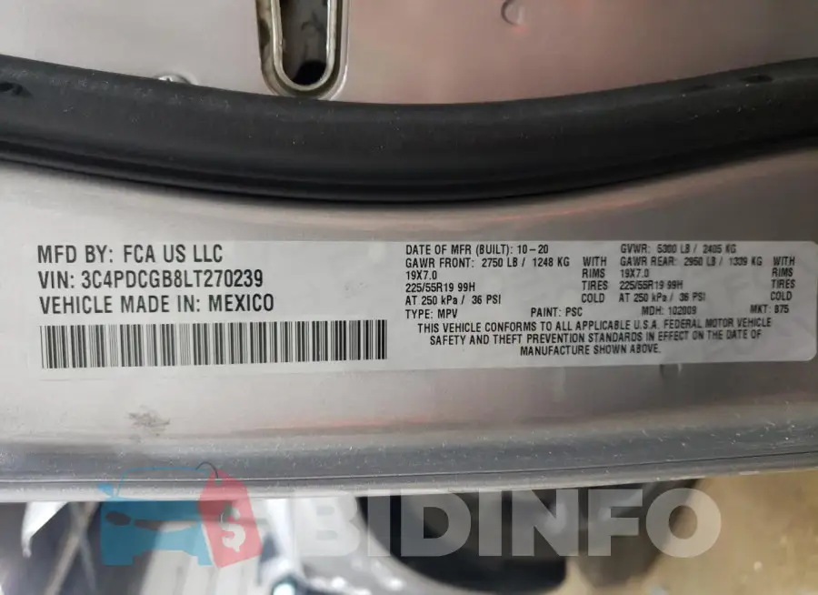 3C4PDCGB8LT270239 Photo# 13