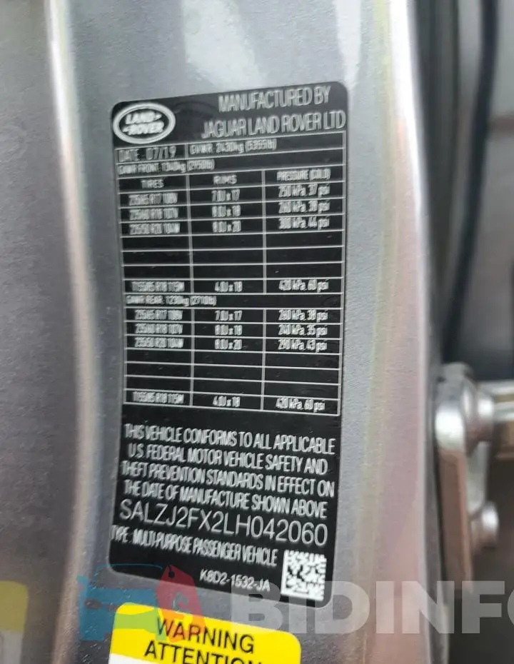 SALZJ2FX2LH042060 Photo# 13