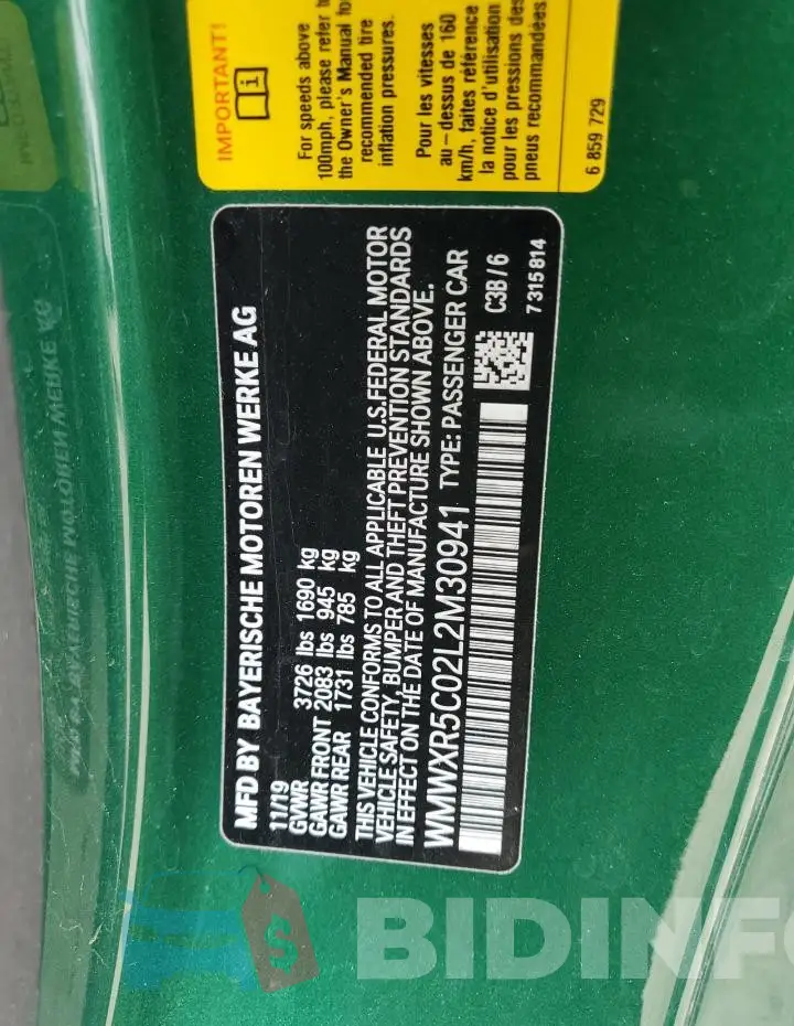 WMWXR5C02L2M30941 Photo# 12