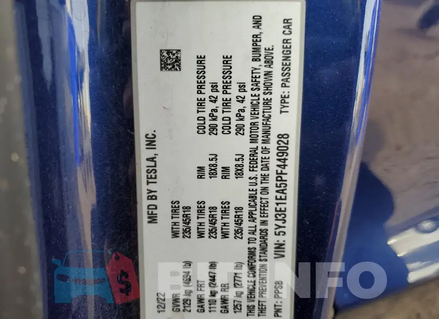 5YJ3E1EA5PF449028 Photo# 12